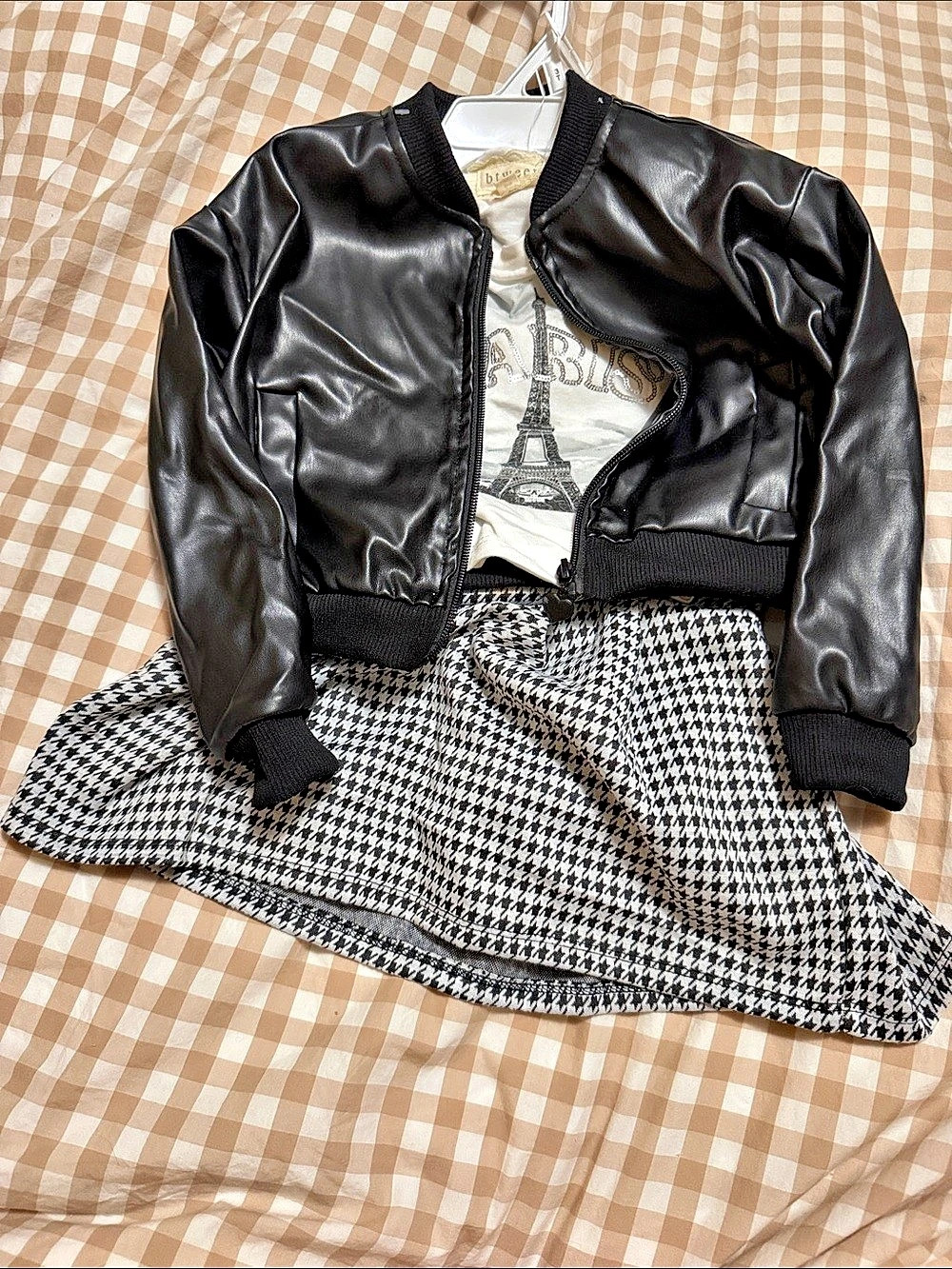 between Girls Houndstooth Set Black & White Size 3T NWT